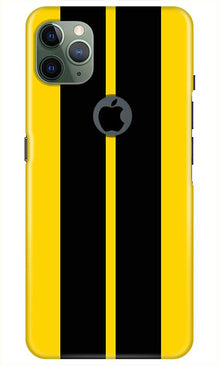 Black Yellow Pattern Mobile Back Case for iPhone 11 Pro Max Logo Cut (Design - 377)