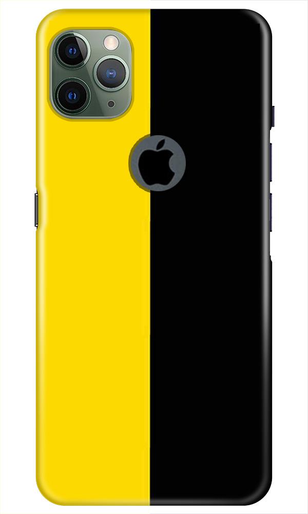 Black Yellow Pattern Mobile Back Case for iPhone 11 Pro Max Logo Cut (Design - 397)