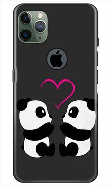 Panda Love Mobile Back Case for iPhone 11 Pro Max Logo Cut (Design - 398)