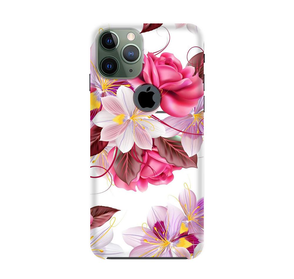 Beautiful flowers Case for iPhone 11 Pro logo cut
