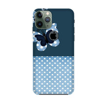 White dots Butterfly Mobile Back Case for iPhone 11 Pro logo cut (Design - 31)