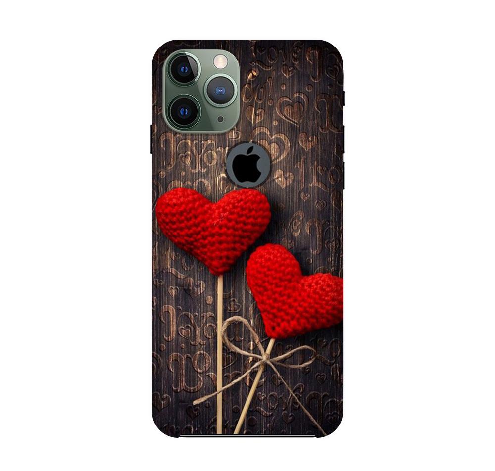 Red Hearts Case for iPhone 11 Pro logo cut