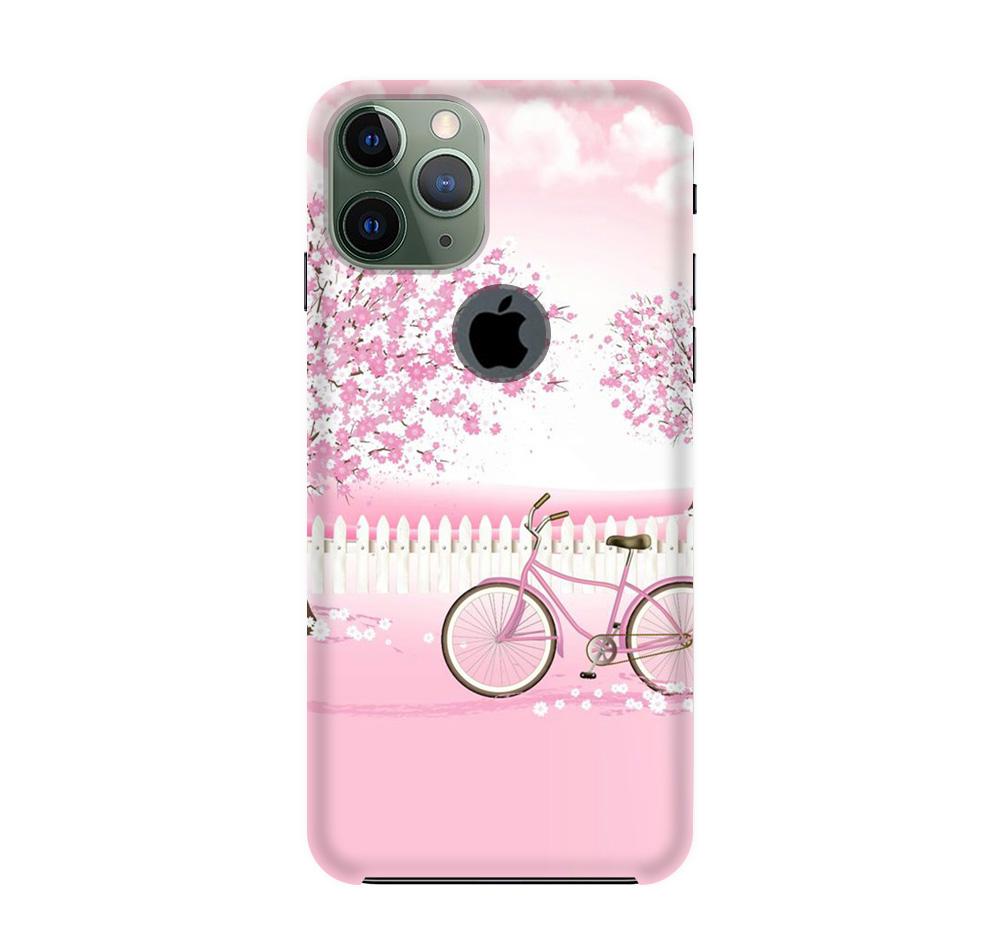Pink Flowers Cycle Case for iPhone 11 Pro logo cut  (Design - 102)