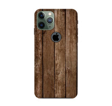 Wooden Look Mobile Back Case for iPhone 11 Pro logo cut  (Design - 112)