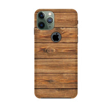 Wooden Look Mobile Back Case for iPhone 11 Pro logo cut  (Design - 113)