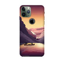 Mountains Boat Mobile Back Case for iPhone 11 Pro logo cut (Design - 181)
