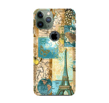 Travel Eiffel Tower Mobile Back Case for iPhone 11 Pro logo cut (Design - 206)