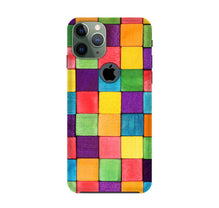 Colorful Square Mobile Back Case for iPhone 11 Pro logo cut (Design - 218)