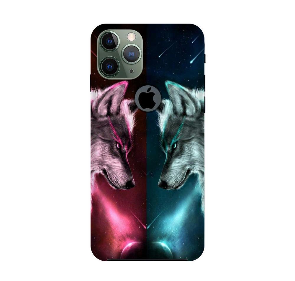 Wolf fight Case for iPhone 11 Pro logo cut (Design No. 221)