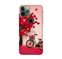 Red Heart Cycle Mobile Back Case for iPhone 11 Pro logo cut (Design - 222)