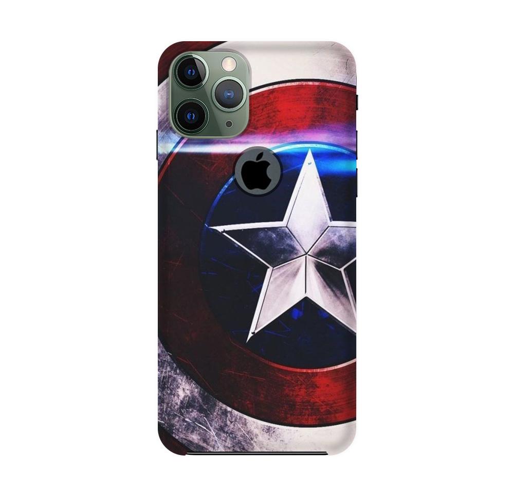 Captain America Shield Case for iPhone 11 Pro logo cut (Design No. 250)