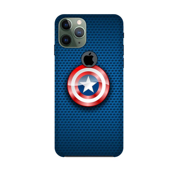 Captain America Shield Case for iPhone 11 Pro logo cut (Design No. 253)