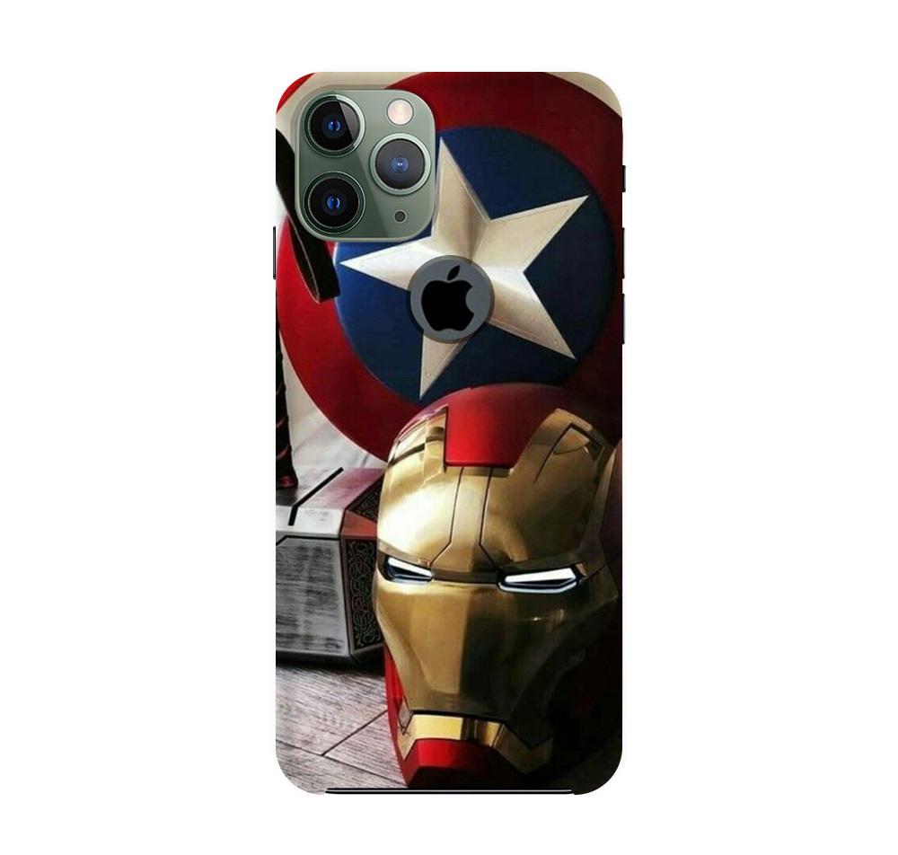 Ironman Captain America Case for iPhone 11 Pro logo cut (Design No. 254)