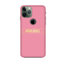 Girl Boss Pink Mobile Back Case for iPhone 11 Pro logo cut (Design - 263)