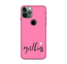 Girl Boss Pink Mobile Back Case for iPhone 11 Pro logo cut (Design - 269)
