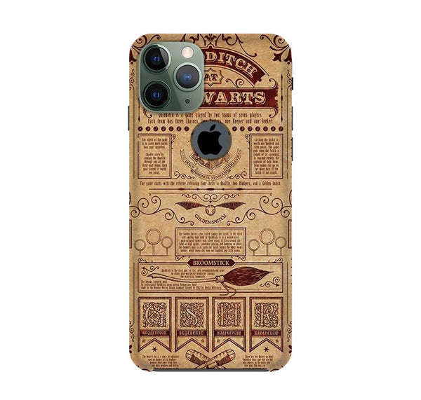 Hogwarts Mobile Back Case for iPhone 11 Pro Logo Cut  (Design - 304)