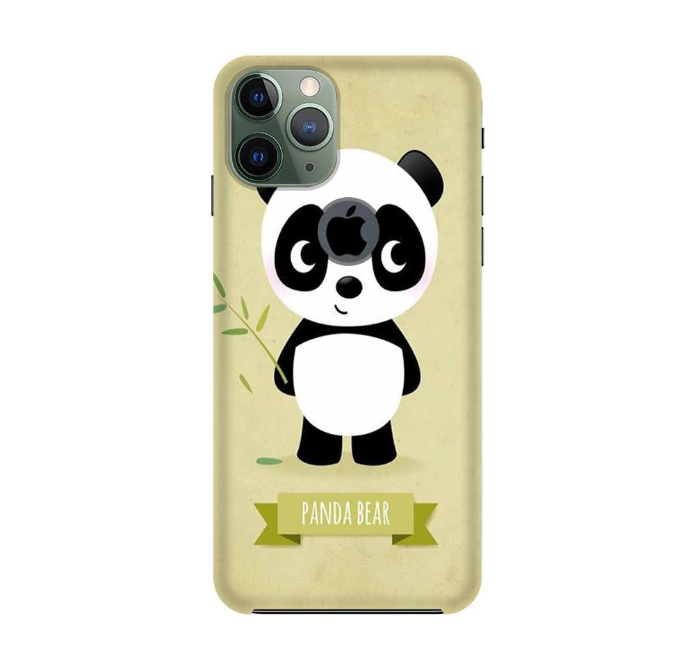 Panda Bear Mobile Back Case for iPhone 11 Pro Logo Cut  (Design - 317)