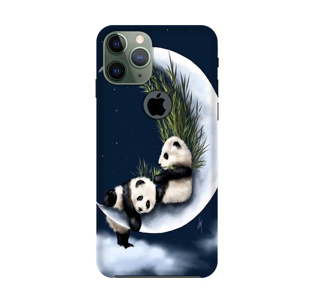 Panda Moon Mobile Back Case for iPhone 11 Pro Logo Cut  (Design - 318)