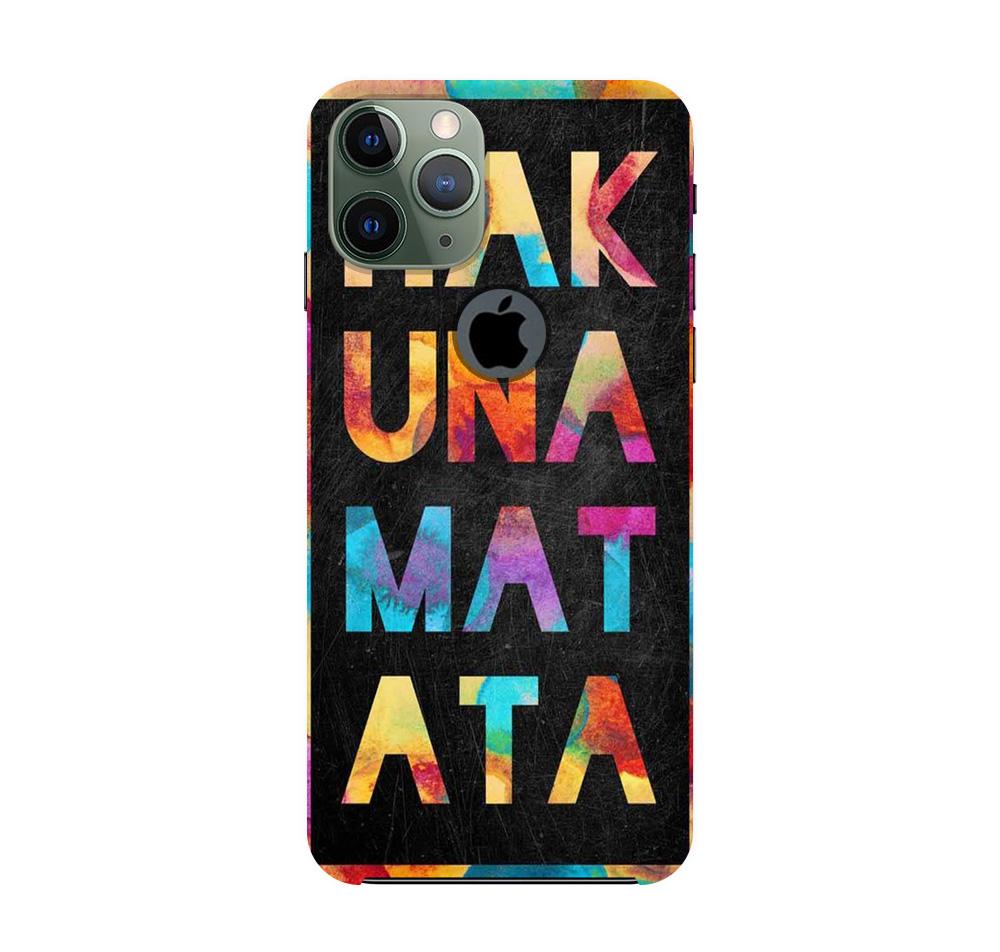 Hakuna Matata Mobile Back Case for iPhone 11 Pro Logo Cut  (Design - 323)