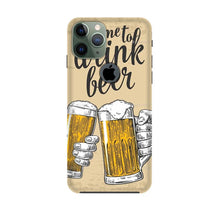 Drink Beer Mobile Back Case for iPhone 11 Pro Logo Cut  (Design - 328)