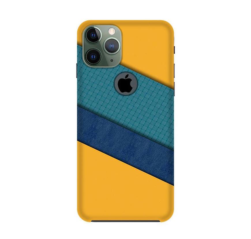 Diagonal Pattern Mobile Back Case for iPhone 11 Pro Logo Cut  (Design - 370)