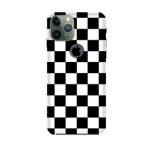 Black White Boxes Mobile Back Case for iPhone 11 Pro Logo Cut  (Design - 372)