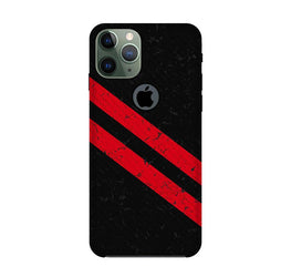 Black Red Pattern Mobile Back Case for iPhone 11 Pro Logo Cut  (Design - 373)