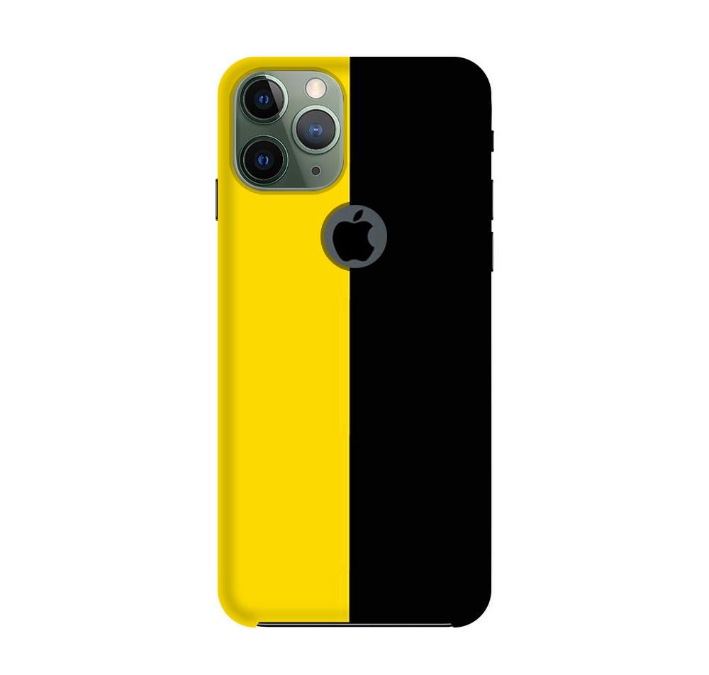 Black Yellow Pattern Mobile Back Case for iPhone 11 Pro Logo Cut  (Design - 397)