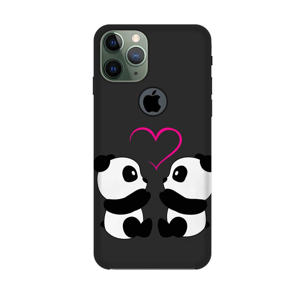 Panda Love Mobile Back Case for iPhone 11 Pro Logo Cut  (Design - 398)
