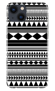 Black white Pattern Mobile Back Case for iPhone 13 Mini (Design - 5)