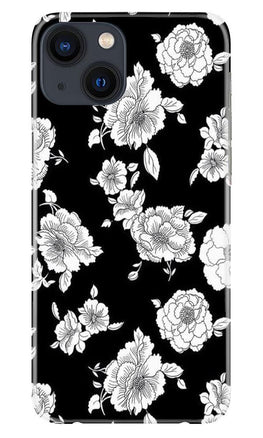 White flowers Black Background Case for iPhone 13 Mini