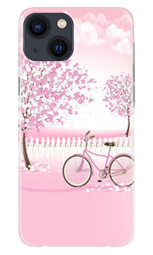 Pink Flowers Cycle Case for iPhone 13(Design - 102)