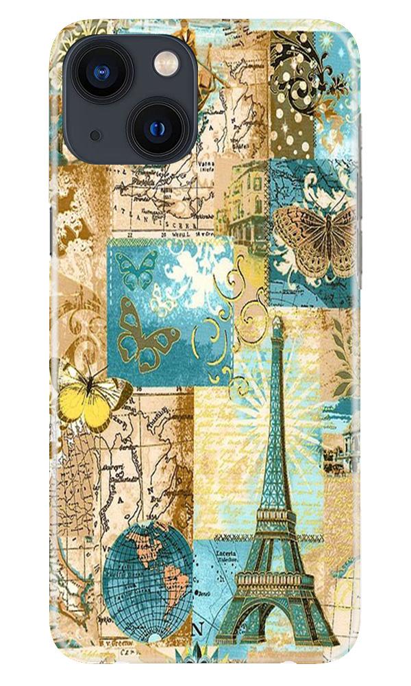 Travel Eiffel Tower Case for iPhone 13 Mini (Design No. 206)