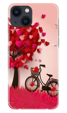 Red Heart Cycle Mobile Back Case for iPhone 13 Mini (Design - 222)