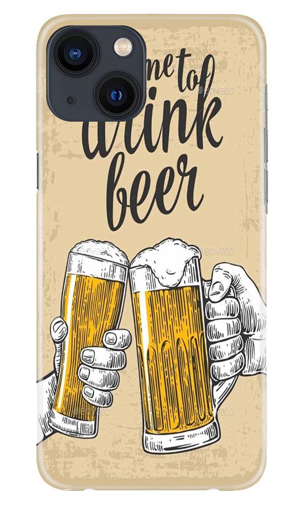 Drink Beer Mobile Back Case for iPhone 13 Mini (Design - 328)