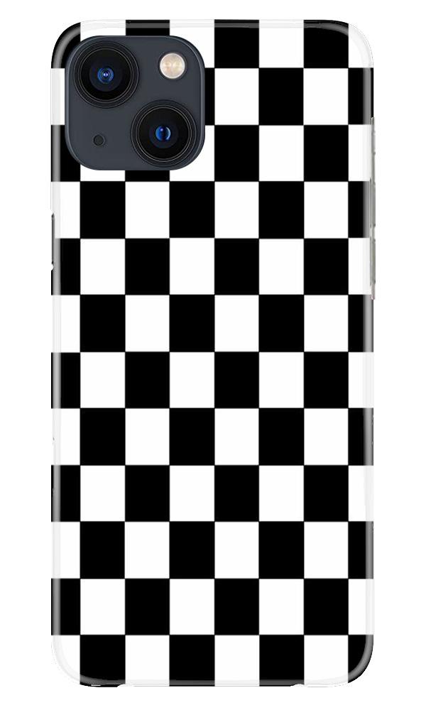 Black White Boxes Mobile Back Case for iPhone 13 (Design - 372)