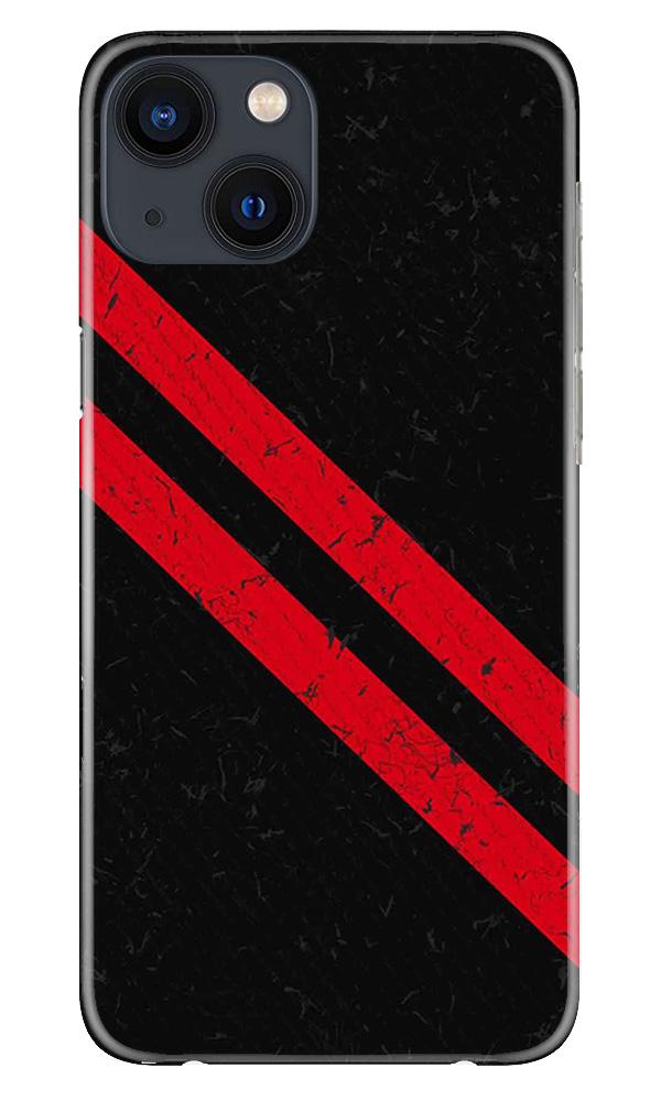 Black Red Pattern Mobile Back Case for iPhone 13 Mini (Design - 373)