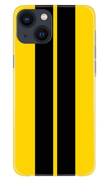 Black Yellow Pattern Mobile Back Case for iPhone 13 Mini (Design - 377)