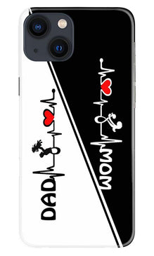 Love Mom Dad Mobile Back Case for iPhone 13 (Design - 385)