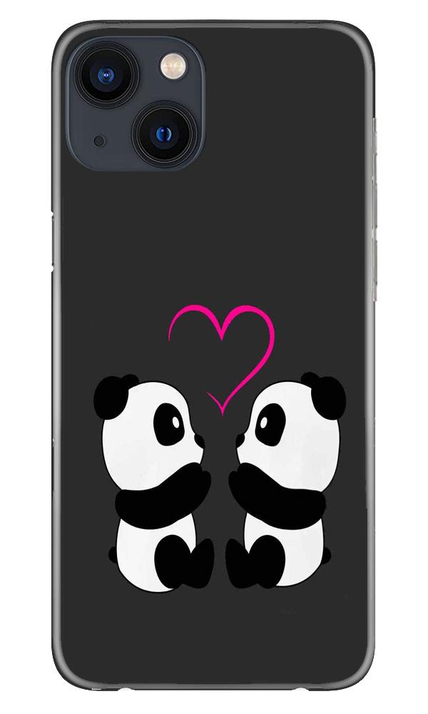 Panda Love Mobile Back Case for iPhone 13 Mini (Design - 398)