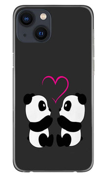 Panda Love Mobile Back Case for iPhone 13 Mini (Design - 398)