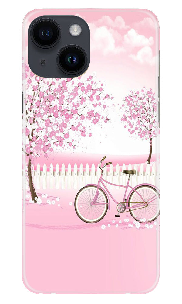 Pink Flowers Cycle Case for iPhone 14(Design - 102)