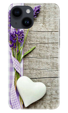 White Heart Mobile Back Case for iPhone 14 (Design - 260)