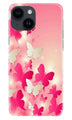 White Pick Butterflies Case for iPhone 14