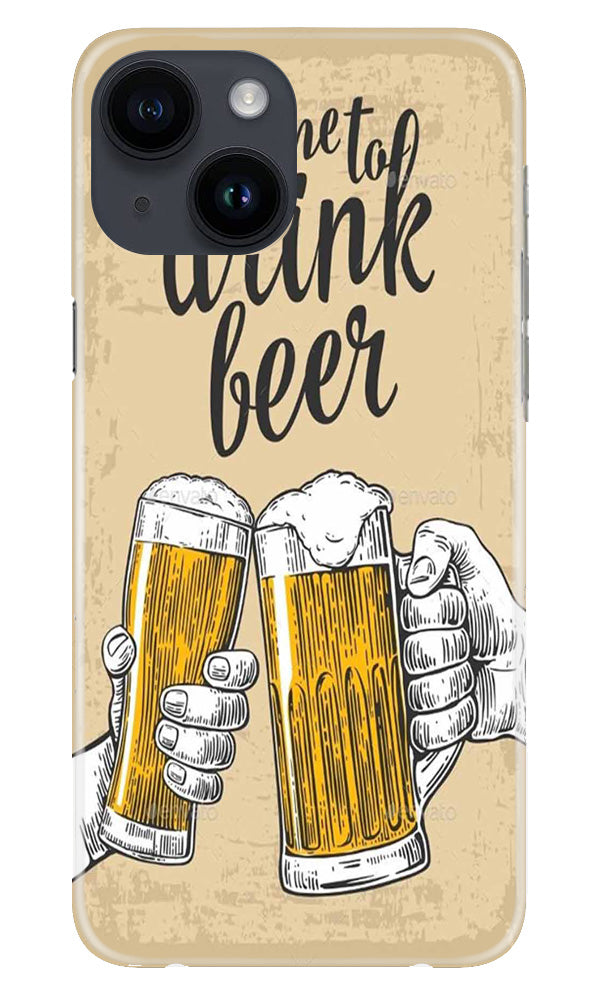 Drink Beer Mobile Back Case for iPhone 14 (Design - 290)
