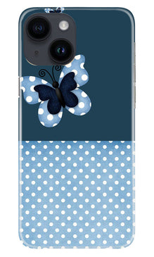 White dots Butterfly Mobile Back Case for iPhone 14 (Design - 31)