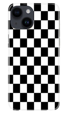 Black White Boxes Mobile Back Case for iPhone 14 (Design - 331)