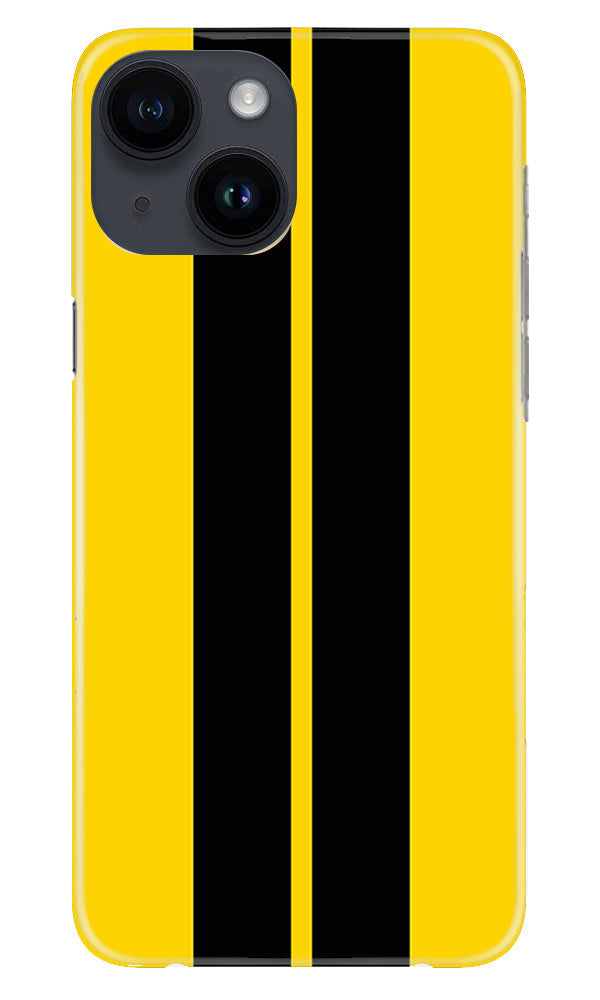 Black Yellow Pattern Mobile Back Case for iPhone 14 (Design - 336)