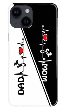 Love Mom Dad Mobile Back Case for iPhone 14 (Design - 344)