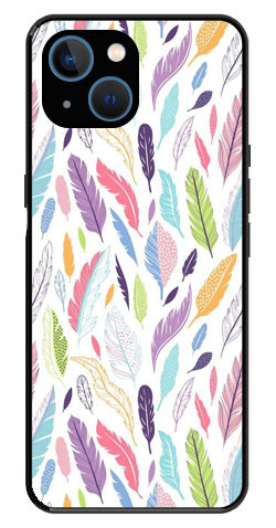 Colorful Feathers Metal Mobile Case for iPhone 14 Plus